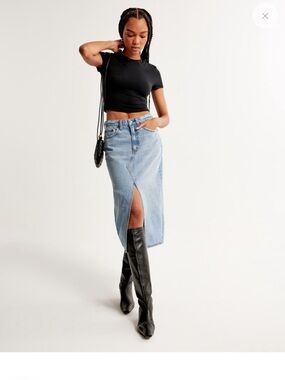 Abercrombie & fitch Denim Midi Skirt